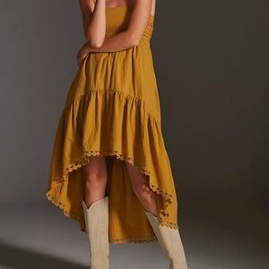 Maeve High-Low Strapless Midi Dress